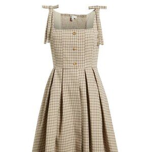 NWOT Plaid Tie Strap Sundress